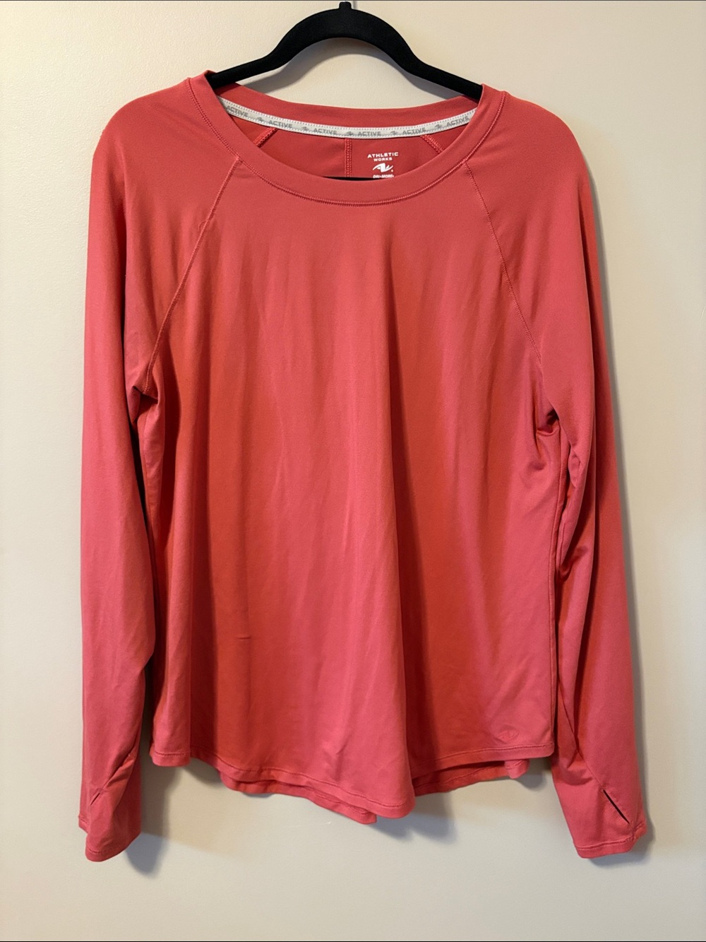 Athletic Works Coral-Red Long Sleeve Performance Top